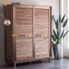 Tủ áo gỗ sồi tự nhiên 2 cánh lùa Nova màu tự nhiên TA-01SN