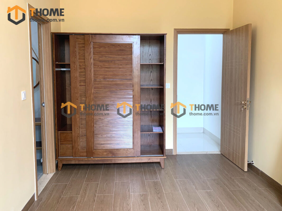 Tủ áo gỗ sồi tự nhiên 2 cánh lùa Nova màu óc chó TA-02SN