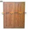 Tủ áo gỗ sồi tự nhiên 2 cánh lùa sọc đứng TA-18SM