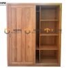 Tủ áo gỗ sồi tự nhiên 2 cánh lùa sọc đứng TA-18SM
