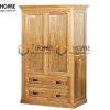 Tủ áo gỗ sồi tự nhiên 2 cánh mở pano TA-32SM