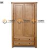 Tủ áo gỗ sồi tự nhiên 2 cánh mở Woodstock màu tự nhiên TA-35SM