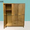Tủ áo gỗ sồi tự nhiên 3 cánh mở 5 hộc kéo Capri màu tự nhiên TA-09SN