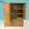 Tủ áo gỗ sồi tự nhiên 3 cánh mở 5 hộc kéo Capri màu tự nhiên TA-09SN