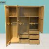 Tủ áo gỗ sồi tự nhiên 3 cánh mở 5 hộc kéo Capri màu tự nhiên TA-09SN