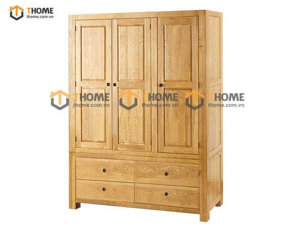 Tủ áo gỗ sồi tự nhiên 3 cánh Chunky TA-25SM