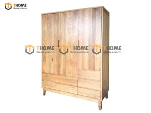 Tủ áo gỗ sồi tự nhiên 3 cánh mở Como TA-40SM