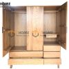 Tủ áo gỗ sồi tự nhiên 3 cánh mở Como TA-40SM