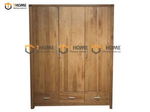 Tủ áo gỗ sồi tự nhiên 3 cánh Cuba TA-14SM