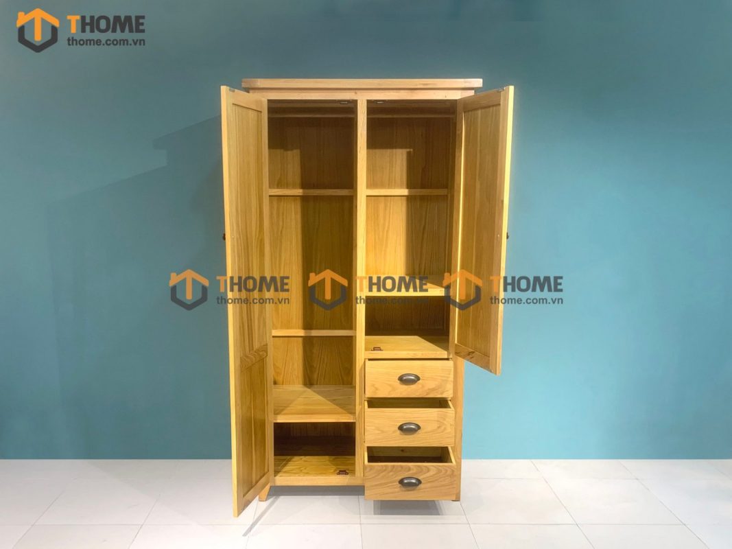 Tủ áo gỗ sồi tự nhiên 3 cánh Harris TA-02SM