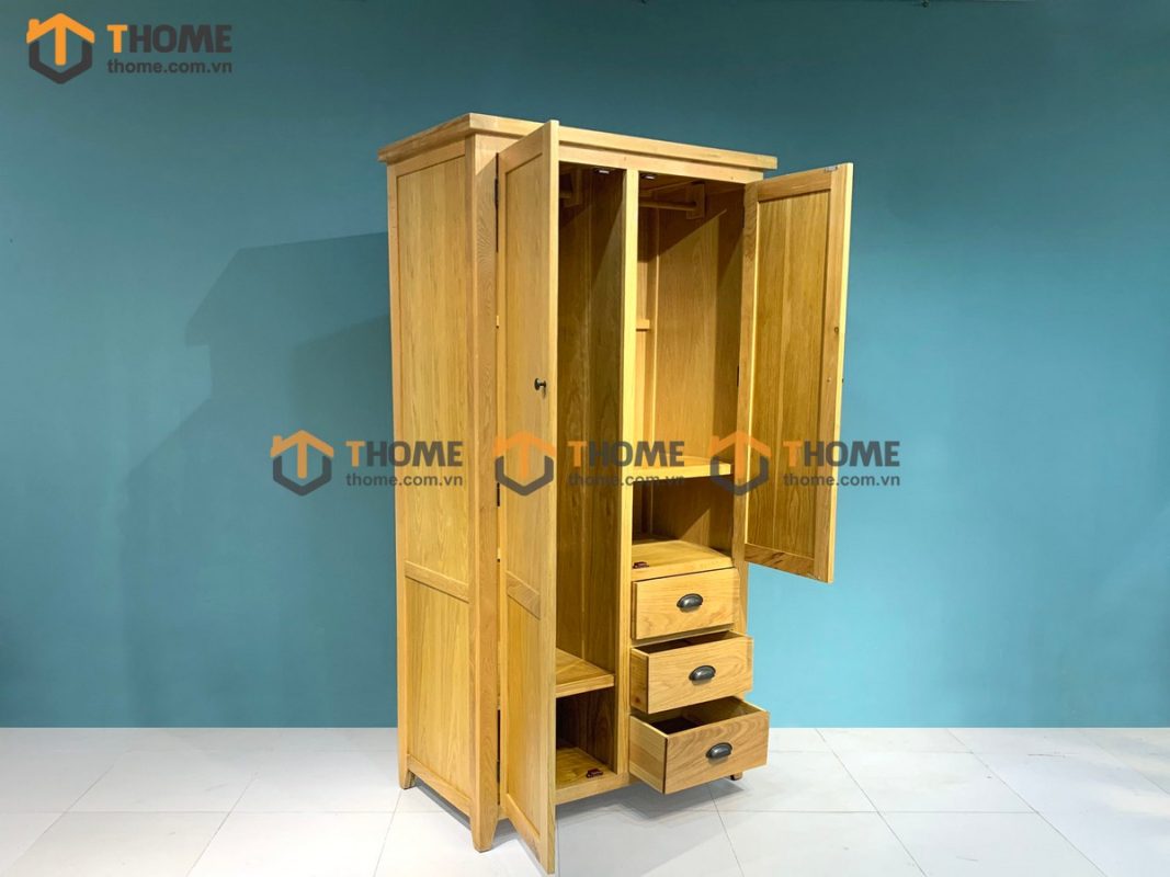 Tủ áo gỗ sồi tự nhiên 3 cánh Harris TA-02SM