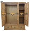 Tủ áo gỗ sồi tự nhiên 3 cánh Harris TA-04SM