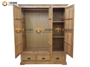 Tủ áo gỗ sồi tự nhiên 3 cánh Harris TA-04SM