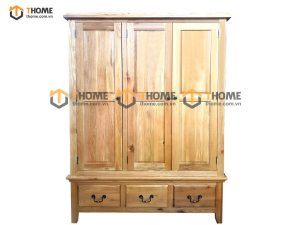 Tủ áo gỗ sồi tự nhiên 3 cánh 3 hộc kéo Harris TA-24SM