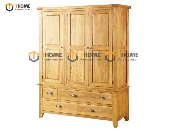 Tủ áo gỗ sồi tự nhiên 3 cánh Harris TA-26SM