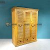 Tủ áo gỗ sồi tự nhiên 3 cánh mở lá sách TA-30SM
