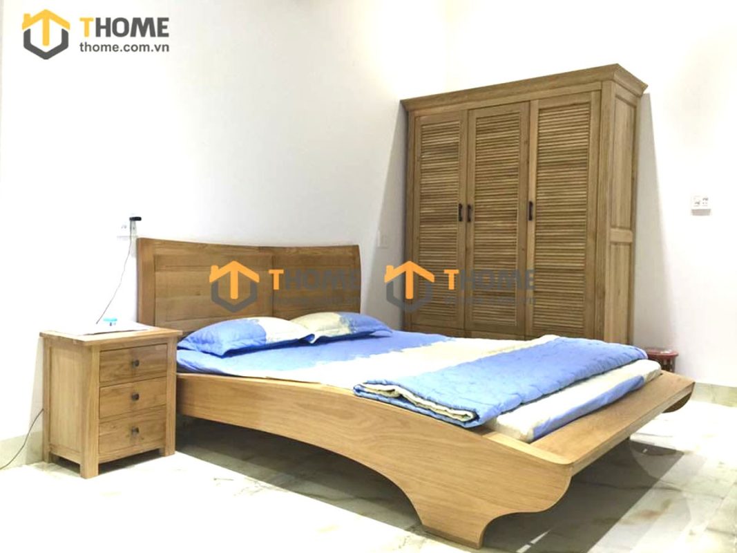 Tủ áo gỗ sồi tự nhiên 3 cánh mở lá sách TA-30SM