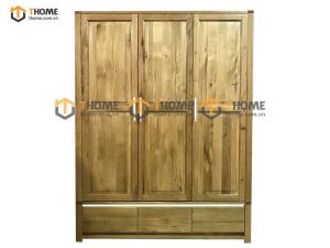 Tủ áo gỗ sồi tự nhiên 3 cánh Lakada TA-08SM