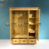 Tủ áo gỗ sồi tự nhiên 3 cánh mở pano TA-33SM
