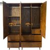 Tủ áo gỗ sồi tự nhiên 3 cánh mở 5 hộc kéo Capri màu óc chó TA-10SN
