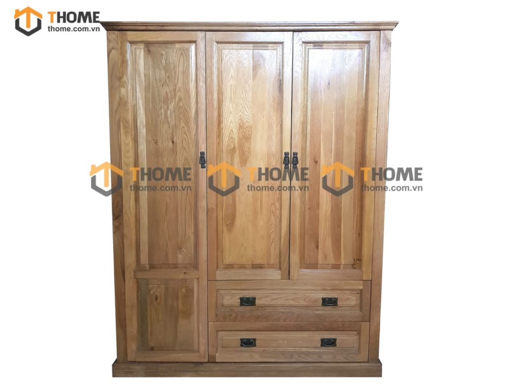 Tủ áo gỗ sồi tự nhiên 3 cánh Tuscany TA-05SM
