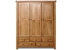 Tủ áo gỗ sồi tự nhiên 3 cánh mở Woodstock màu tự nhiên TA-36SM