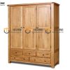 Tủ áo gỗ sồi tự nhiên 3 cánh mở Woodstock màu tự nhiên TA-36SM