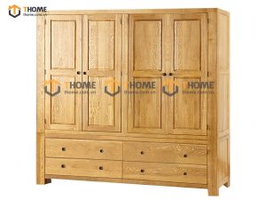 Tủ áo gỗ sồi tự nhiên 4 cánh Chunky TA-28SM