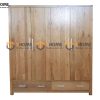 Tủ áo gỗ sồi tự nhiên 4 cánh Cuba TA-15SM