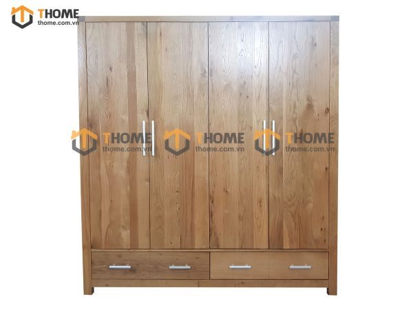 Tủ áo gỗ sồi tự nhiên 4 cánh Cuba TA-15SM