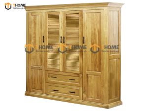Tủ áo gỗ sồi tự nhiên 4 cánh mở lá sách TA-31SM