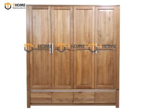 Tủ áo gỗ sồi tự nhiên 4 cánh Lakada TA-09SM
