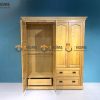 Tủ áo gỗ sồi tự nhiên 4 cánh mở pano TA-34SM