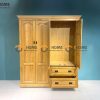 Tủ áo gỗ sồi tự nhiên 4 cánh mở pano TA-34SM
