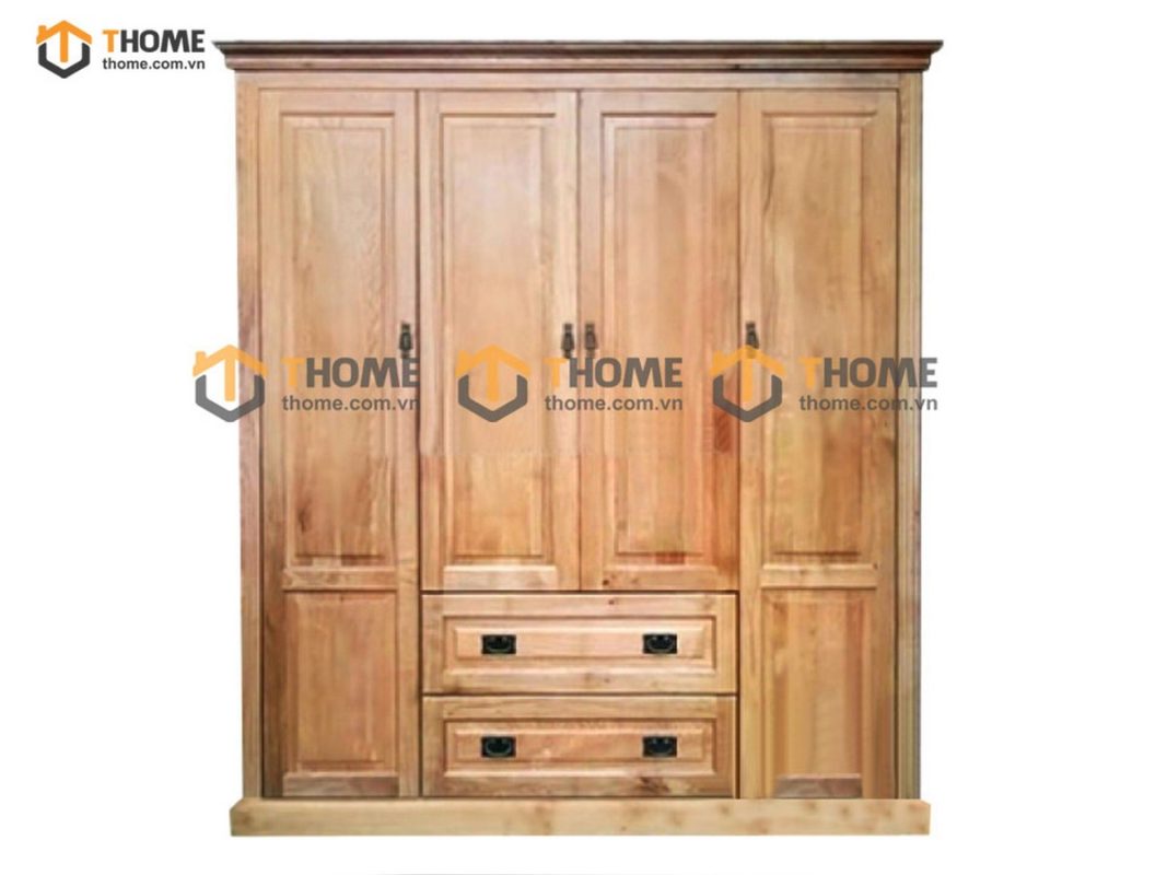 Tủ áo gỗ sồi tự nhiên 4 cánh Tuscany TA-06SM