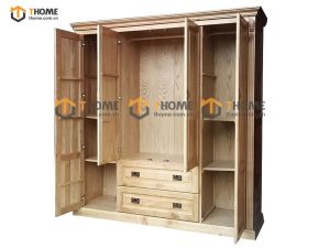 Tủ áo gỗ sồi tự nhiên 4 cánh Tuscany TA-06SM