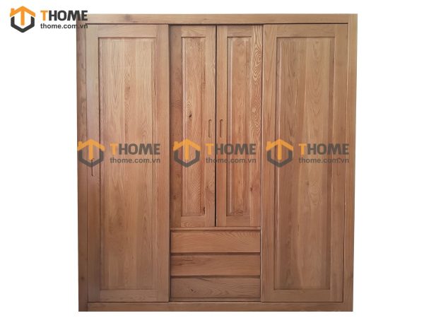 Tủ áo gỗ sồi tự nhiên 2 cánh lùa 2 cánh mở UmaTA-19SM
