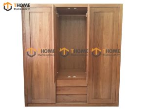 Tủ áo gỗ sồi tự nhiên 2 cánh lùa 2 cánh mở UmaTA-19SM