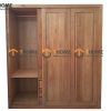 Tủ áo gỗ sồi tự nhiên 2 cánh lùa 2 cánh mở UmaTA-19SM