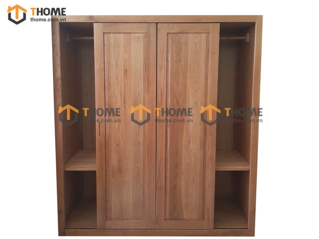 Tủ áo gỗ sồi tự nhiên 2 cánh lùa 2 cánh mở UmaTA-19SM