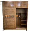 Tủ áo gỗ sồi tự nhiên đụng trần thiết kế 01 TA-11SN