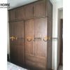 Tủ áo gỗ sồi tự nhiên đụng trần thiết kế 02 TA-12SN