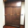 Tủ áo gỗ sồi tự nhiên đụng trần thiết kế 02 TA-12SN