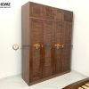 Tủ áo gỗ sồi tự nhiên đụng trần thiết kế 03 TA-13SN