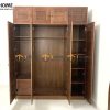 Tủ áo gỗ sồi tự nhiên đụng trần thiết kế 03 TA-13SN