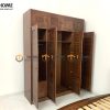 Tủ áo gỗ sồi tự nhiên đụng trần thiết kế 03 TA-13SN