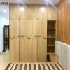Tủ áo gỗ sồi tự nhiên đụng trần thiết kế 04 TA-14SN