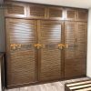 Tủ áo gỗ sồi tự nhiên đụng trần thiết kế 06 TA-16SN