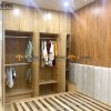 Tủ áo gỗ sồi tự nhiên đụng trần thiết kế 04 TA-14SN