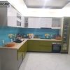 Tủ bếp gỗ công nghiệp Acrylic nhà Chị Hân Phùng Tá Chu TB-03LIC